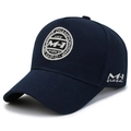 Donkerblauwe extra grote honkbalpet met M-1 Global borduursel en ronde logopatch - Marineblauw