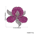 Iris flower brooch with pink and purple rhinestones including dimension measurement - XD824308-1 Purple Orchid