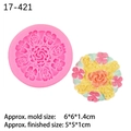 Pink silicone mold for rose and flower designs used for fondant and clay baking - Mandala Floral Style (17-421) / Pink