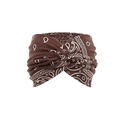Brown paisley headband with bohemian knot design and soft fabric texture for women - US Size 6