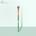 Detail of glitter makeup brush with rose gold ferrule and gradient soft bristles - Single Eye Shading Brush - Glitter Quicksand