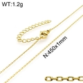 Minimalist 1mm gold titanium O-chain necklace with lobster clasp and extension chain - Gold (450mm x 1mm - 1.2g)