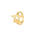 Golden minimalist open ring featuring hollow star design in polished stainless steel - Gold Hollow Star