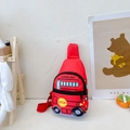 Simpatico borsello a tracolla a forma di scuolabus rosso per bambini con cinturino - Rosso
