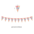 Colorful watercolor pennant banner with 10 triangular flags for party decoration - Watercolor Pennant Banner