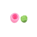 Pink silicone mold for rose-shaped ice cubes and coffee, includes a green rose model - No. 1 1 Inch Pink