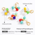 Colorful stainless steel flower charms set in five vibrant colors for DIY jewelry making - Colorful Flower Shape Pendant Accessories (PJ91605F)