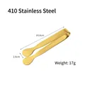 Pinza per zucchero dorata in acciaio inox 410 da 10,8cm con finitura lucida e design a U - Acciaio Inossidabile 410 10.8cm Oro
