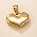Polished golden heart pendant in stainless steel for DIY jewelry necklace making - Polished Gold Heart Pendant