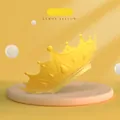 Waterproof silicone baby shower cap in crown shape and lemon yellow color - Large Crown - Lemon Yellow