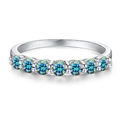 Exquisite S925 silver ring featuring seven round cut colorful moissanite stones - US 5 / White Gold with Rainbow Moissanite