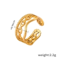 Detailansicht des goldenen geometrischen Rings mit 0,96 cm Breite und 2,2 g Gewicht - Y105-Goldene Mehrschichtige Perlenkette Welle Offener Ring