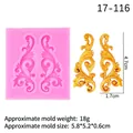 Rosa Silikonform mit Barock-Relief für Vintage-Fondant und Schokoladendekorationen - 6# 17-116 Barockmuster / Rosa