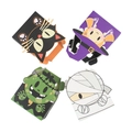 Halloween gift boxes set featuring black cat witch mummy and monster cartoon designs - 4 Patterns Combination