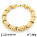 Punk style gold snake head link bracelet in titanium steel, 220mm length for men - 23CM / Gold Snake Head Chain (KB170135-KJX)