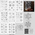 Statische raamstickers set, 8 vellen met 204 zilveren glinsterende sneeuwvlokken decoratie - Zilveren Glitter Sneeuwvlok 8-Vel Set