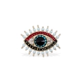 Vintage evil eye brooch with freshwater pearls and colorful crystals on gold base - Eye Series-2