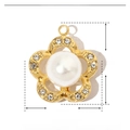 Detail of flower charm pendant with pearl center and crystals, size 15mm by 17mm - YE698-Rhinestone Pearl Five-Petal Flower