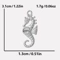Silver 304 stainless steel seahorse pendant dimensions 3.1cm height and 1.3cm width - Seahorse (S2042) / Silver