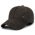 Casquette de baseball d'hiver pour hommes en tweed gris foncé avec logo sport - Taille Unique(Réglable) / café