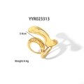Detailansicht eines goldenen Knotensrings mit Maßen von 3,4 cm und einem Gewicht von 4,4 g - Abstrakter Fließender Stil (YYR023313)