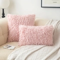 Roze pluche kussenhoezen set in vierkante en rechthoekige vormen voor bankdecoratie - 30*50cm Zonder Kern / Roze