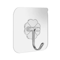 Gancio a muro adesivo trasparente in acciaio inox per cucina e bagno senza fori - 6*6cm / Trasparente