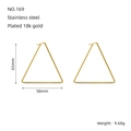 Large geometric hollow triangle earrings in 18K gold plated stainless steel - Gold-Medium