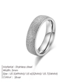 Sleek 5mm silver stainless steel ring with a frosted glitter finish for women - US5 / 5MM Stainless Steel Frosted Ring / Silver