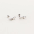 Elegant s925 silver screw back heart stud earrings with sparkling cubic zirconia - 925 Silver / White Gold