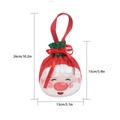 Christmas drawstring gift bag with Santa Claus cartoon and red ribbon handle 26cm - Santa Claus Style