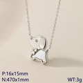 Silver-plated elephant pendant necklace with shimmering mother-of-pearl inlay for women - Silver Elephant Style (KN290918-GC) / Silver
