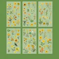 Sunflower and wildflower PET stickers in yellow and orange tones, 6 sheets per set - Midsummer Light Year (6 Sheets)
