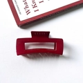 Deep red rectangular hollow claw clip for hair styling in a glossy finish - 9# Square Style 10.5cm