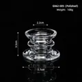 Polished crystal glass candle holder base with 2.2cm inner diameter and 108g weight - Smooth Flat Surface Glass Candle Holder Base