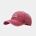Casquette de baseball bordeaux délavé vintage avec broderie CAT MOM et visière courbée - Réglable / Bordeaux