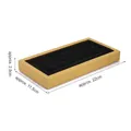 Black velvet and yellow leather 5-slot jewelry display tray 22x11.5x2.5 cm - Ring Slot Tray (Black Velvet) 11.5*22CM