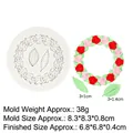 Weiße Silikonform mit Rosenkranz-Motiv für Schokoladen- und Fondant-Kuchendekorationen - 2#Rosenkranz / Grau