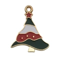 Ciondolo ad albero di Natale in lega con smalto verde e stella rossa per gioielli DIY - Albero di Natale (14197) / 1 pezzo (21x25mm)