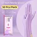 Purple 12-inch nitrile cleaning gloves in a 50-piece portable bag size medium - 12 Inch (Approx 30cm)/50 Pcs / Purple / M