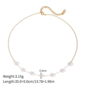 Collana in acciaio inossidabile dorato con sette perle bianche e catena regolabile - Collana di Perle da 0,6 cm (JDNW2312015)