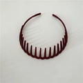 Classic burgundy plastic headband with inner teeth for secure grip and stylish hair styling - Burgundy