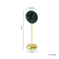 Dark green resin ear-shaped display stand with gold metal rod and circular base - Right Ear / Dark Green Right Ear