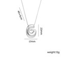 Silver puffed 3D balloon letter G pendant on box chain with size measurements - Letter G (Silver)
