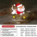 Christmas cat window sticker in orange and white with Merry Christmas text sticker - Cartoon Cat (Merry Christmas) / Small (30x35cm)