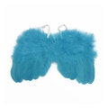 Handcrafted blue feather angel wings for baby photography with elastic straps - Blue