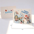 3D pop-up Christmas greeting card showing a festive scene with 15x20cm size markings - Christmas Skiing Scene