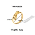 Detailed technical diagram showing dimensions and weight of a gold crown ring - Liquid Streamline Style (YYR023358)