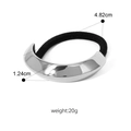 Silver metallic ponytail cuff with black elastic band, dimensions 4.82cm and 20g weight - Steel