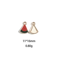 Detail of 11x16mm alloy watermelon slice charms with red enamel and gold back - Watermelon Slice #9 (11*16mm)